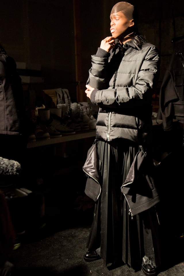Hood By Air AW15 Dazed backstage womenswear puffa coat layer 19