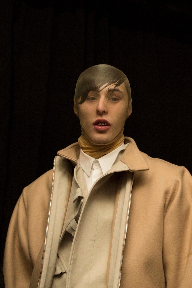 Hood By Air AW15 Dazed backstage womenswear camel coat shirt 11