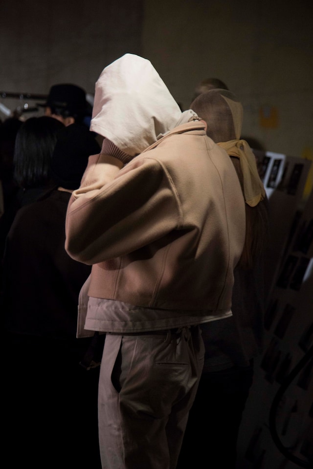 Hood By Air AW15 Dazed backstage womenswear beige jacket 23