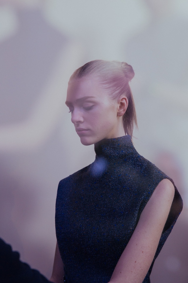 Victoria Beckham AW15 Dazed backstage womenswear navy turtle 3