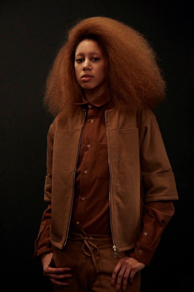 Telfar AW15 Backstage Dazed New York Brown Button Up Afro 0