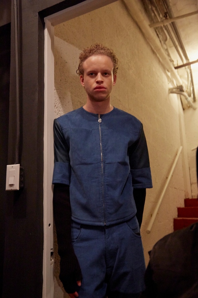 Telfar AW15 Backstage Dazed New York Denim Zip Up Black 10