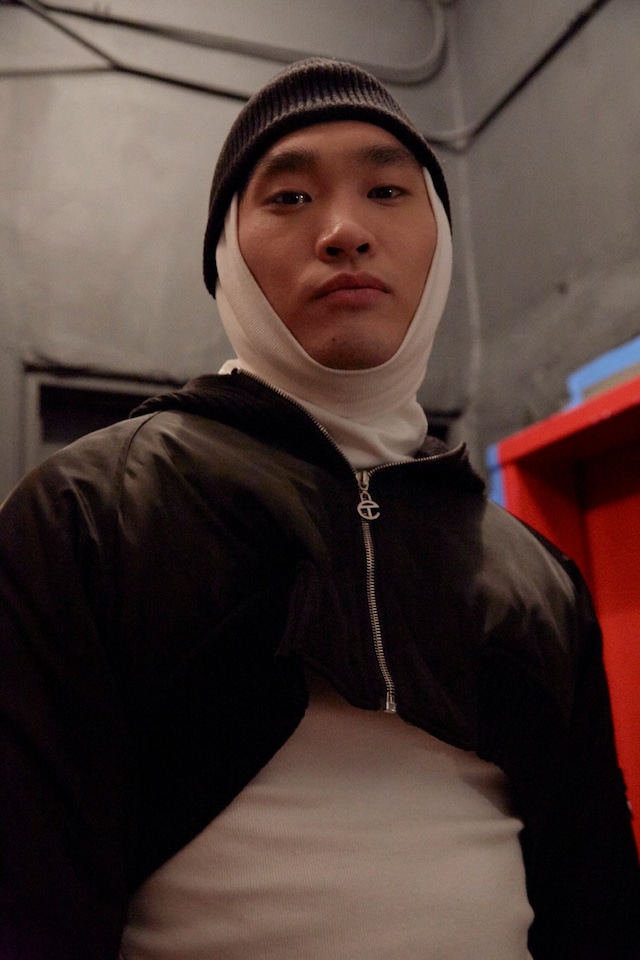 Telfar AW15 Backstage Dazed New York Midi Zip Up Hood Hat 14