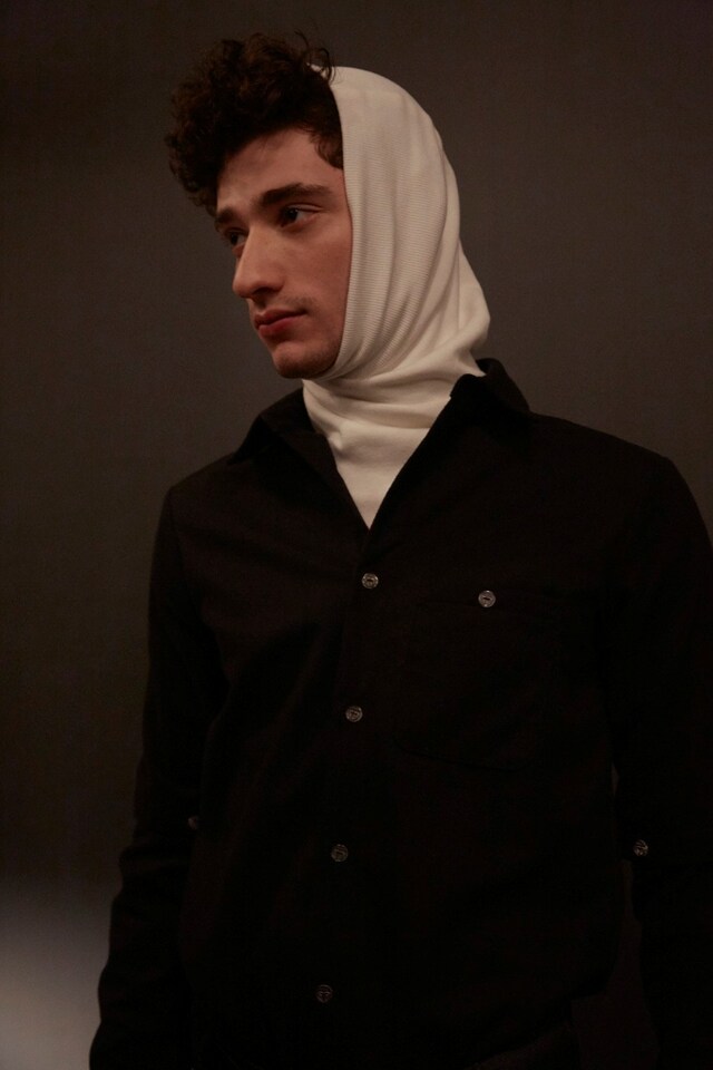 Telfar AW15 Backstage Dazed New York White Hood Collar 11