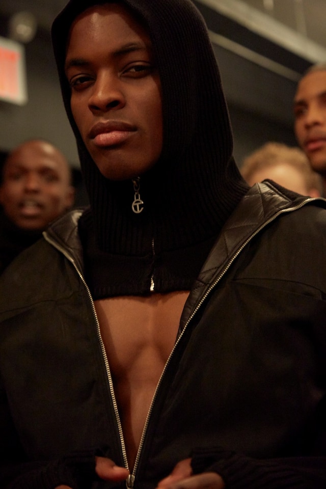 Telfar AW15 Backstage Dazed New York Black Knitted Hood 18