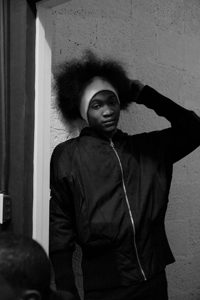 Telfar AW15 Backstage Dazed New York Knit Headband Bomber 19