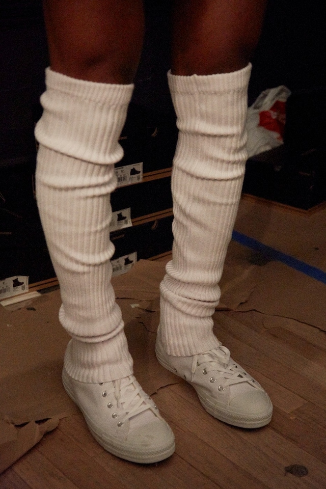 Telfar AW15 Backstage Dazed New York White Leg Warmers 24