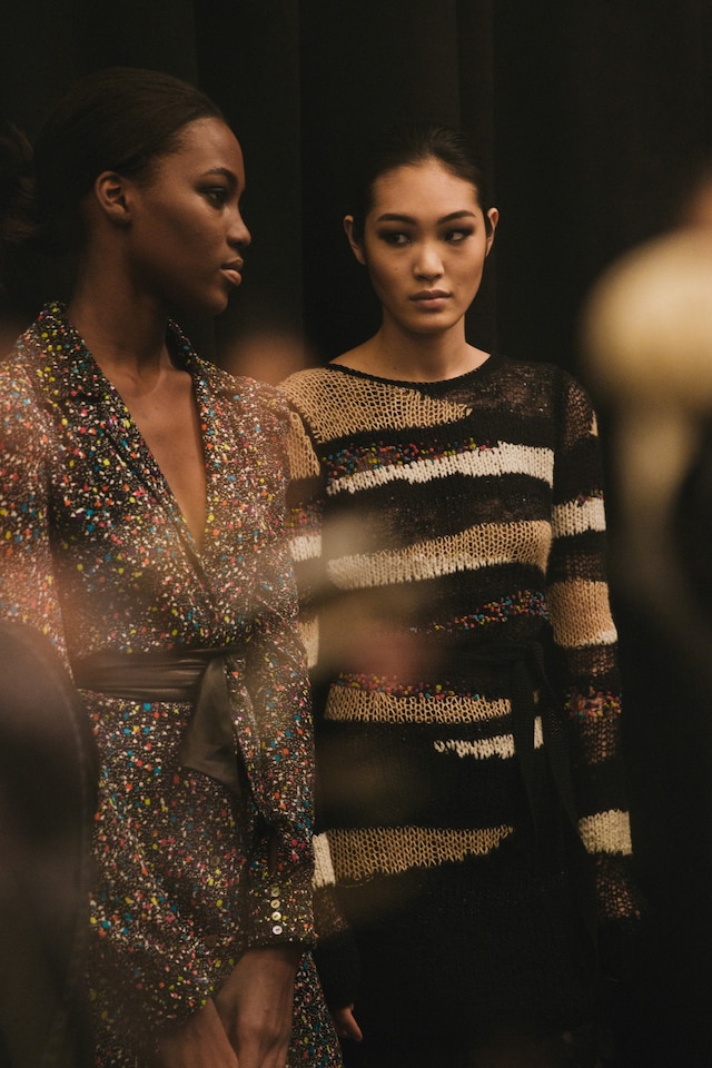 Diane von Furstenberg AW15, knitwear, Dazed backstage 8