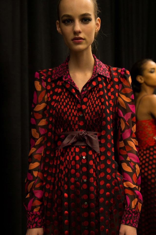 Diane von Furstenberg AW15, womens, lips print sleeve Dazed 15