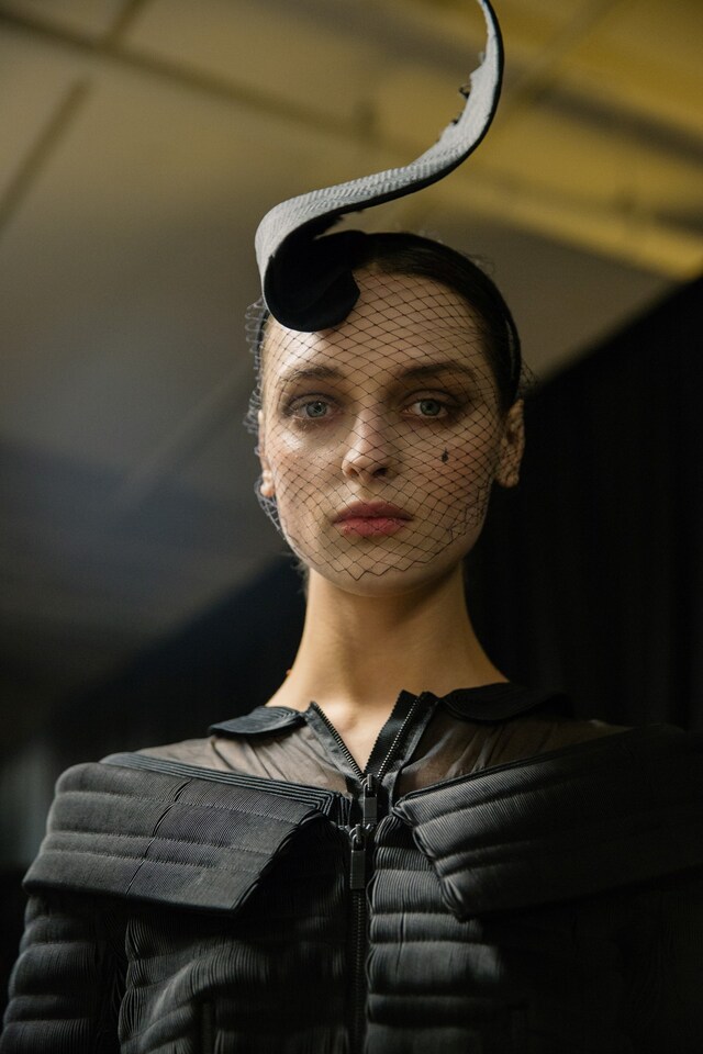 Thom Browne AW15 menswear Dazed backstage mourning millinery 11