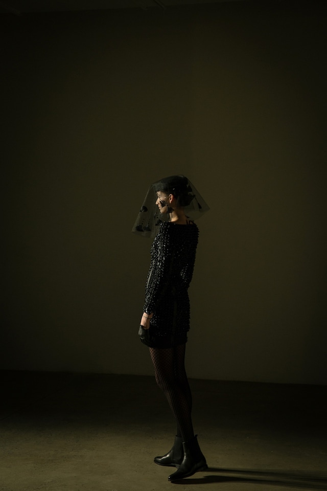 Thom Browne AW15, menswear Dazed backstage, somber, veil 8