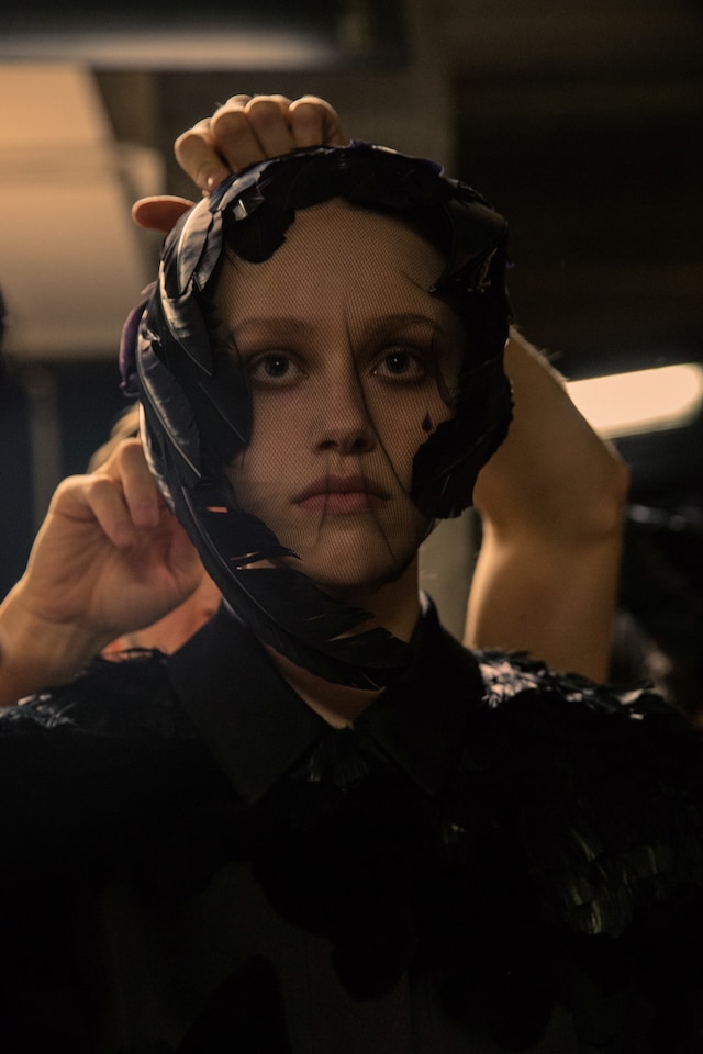 Thom Browne AW15, menswear Dazed backstage, veil millinery 17