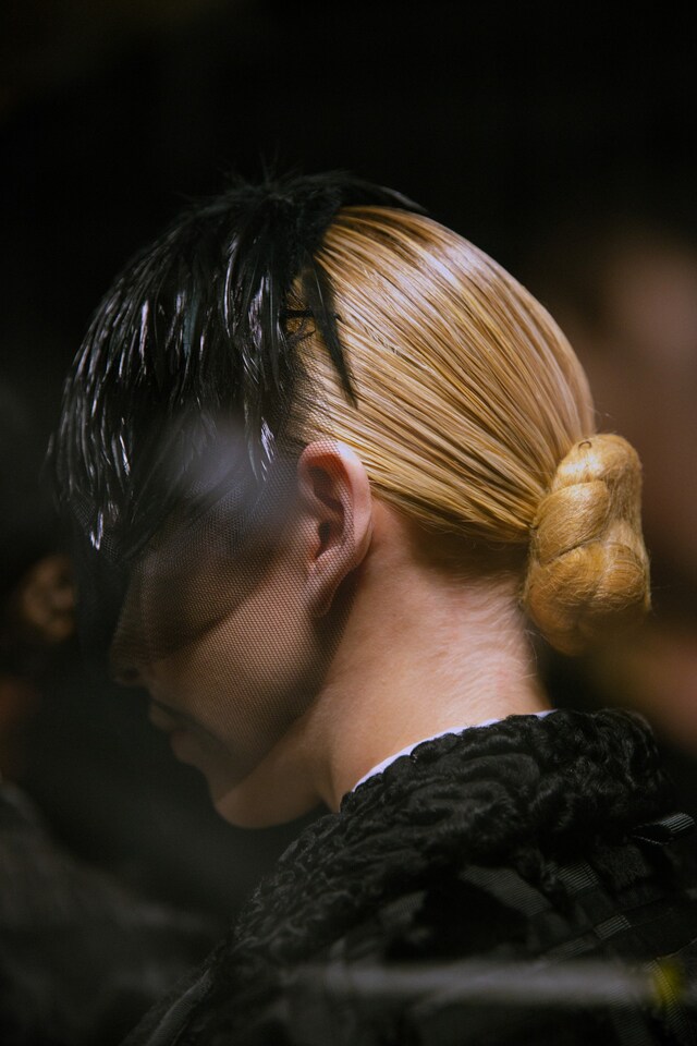 Thom Browne AW15, menswear Dazed backstage, hair 22