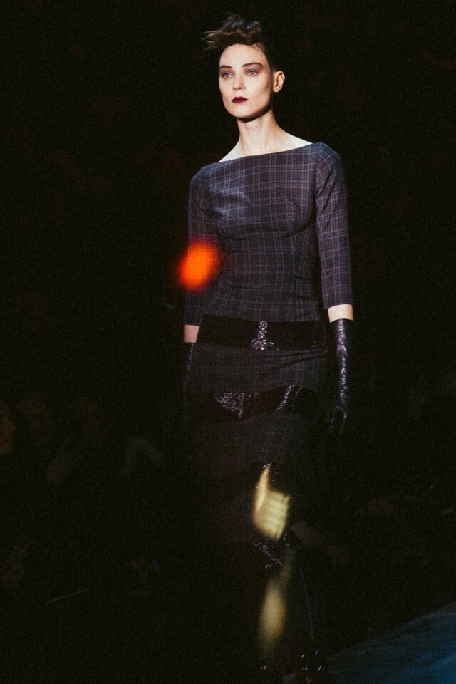 Marc Jacobs AW15 Dazed Womenswear runway tartan long dress 13