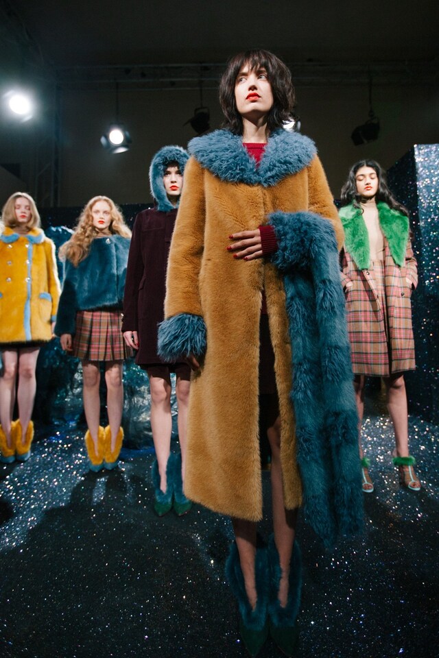 Shrimps AW15, 70s, retro, fur, hood, plaid, furry boots, 3