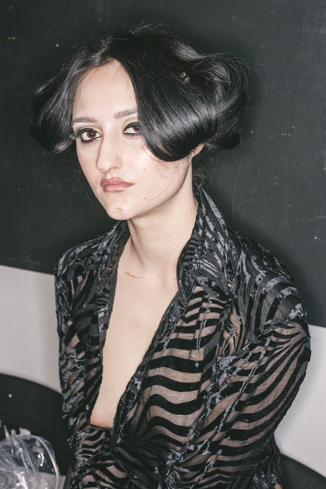Ed Marler AW15 Fashion East Dazed backstage Womenswear sheer 5