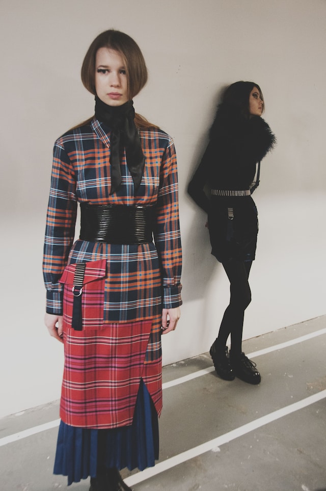 House of Holland AW15 Womenswear Tartan Creeper Boots Pleats 6