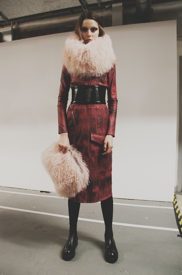 House of Holland AW15 Womenswear Corset Belt Sheepskin 1