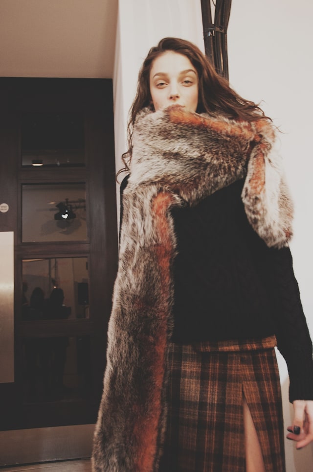 Topshop Unique AW15 Womenswear Dazed backstage fur shawl 17