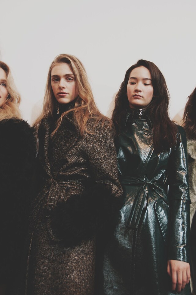 Topshop Unique AW15 Womenswear Dazed backstage trench waist 10