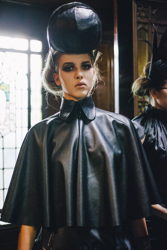 Pam Hogg AW15, Dazed backstage, womenswear, black, crown 3