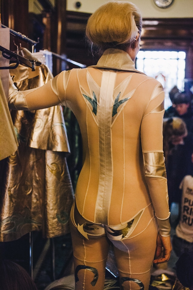 Pam Hogg AW15, Dazed backstage, womenswear back detail 23
