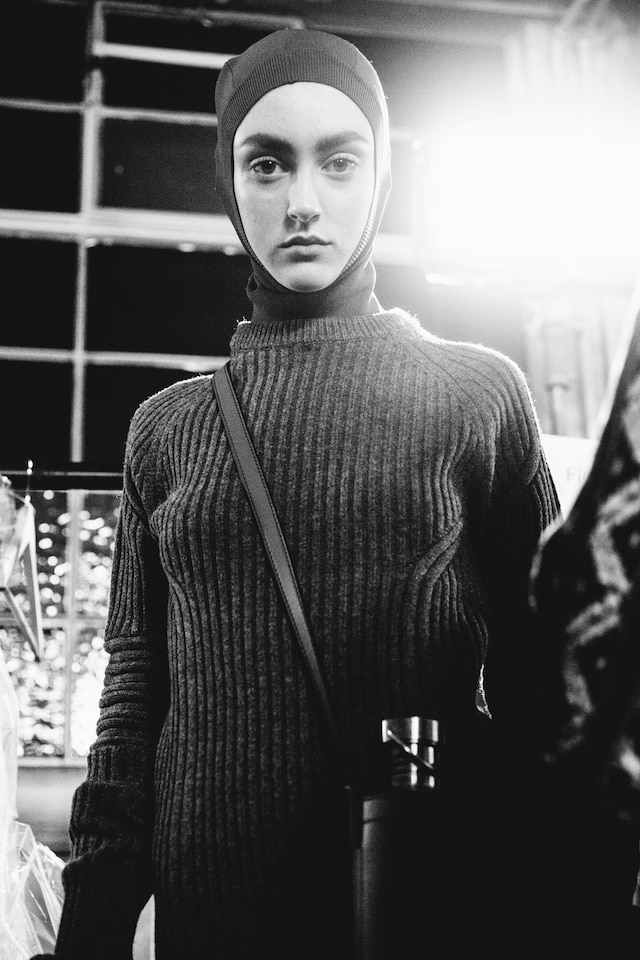 Hunter AW15, Dazed backstage, womenswear hooded knitwear 15