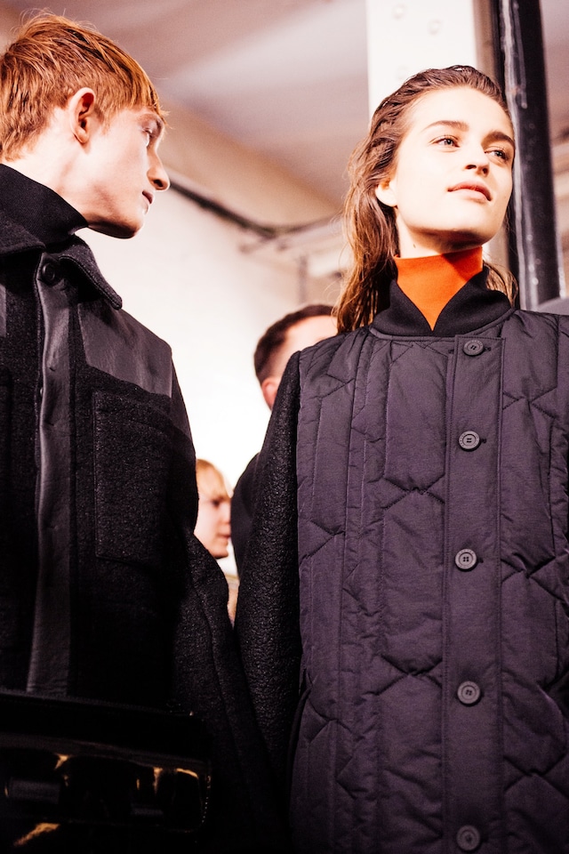 Hunter AW15, Dazed backstage, womenswear turtleneck coat 12