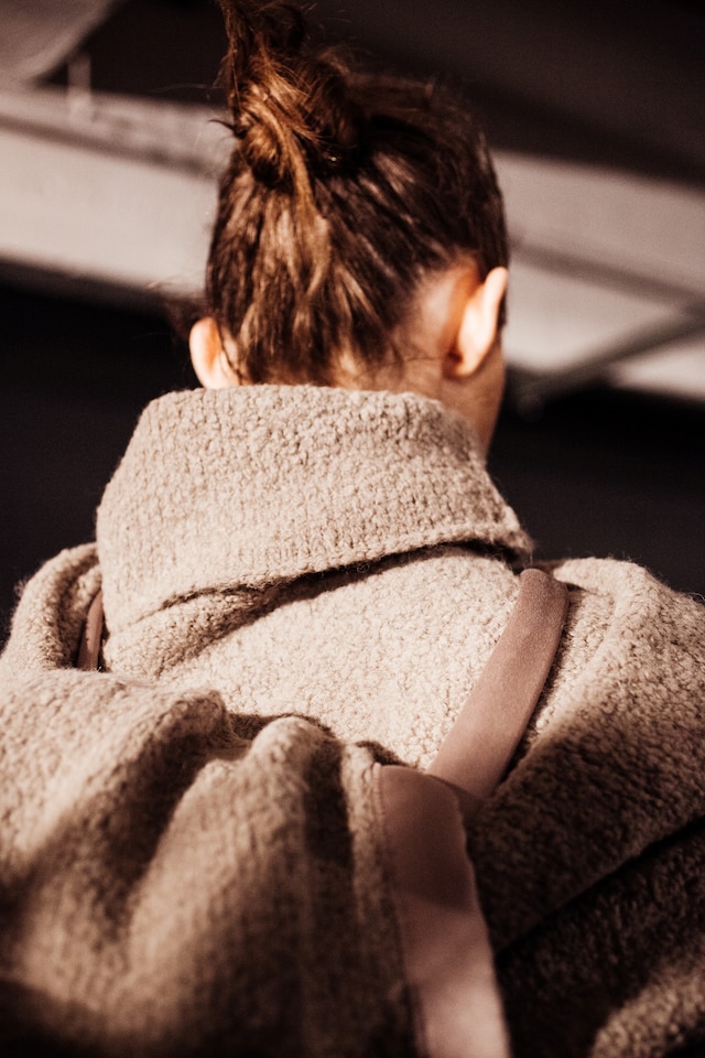 Joseph AW15, Womenswear, Dazed, Back Shot, Fleece, Brown 33
