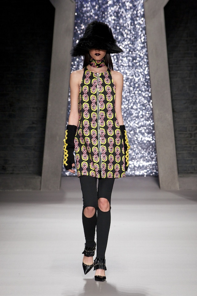 Ashley Williams AW15, Womenswear, Fur Hat Cut Out Knees 1