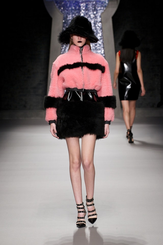 Ashley Williams AW15, Womenswear, Pink And Black Fur Jacket 10