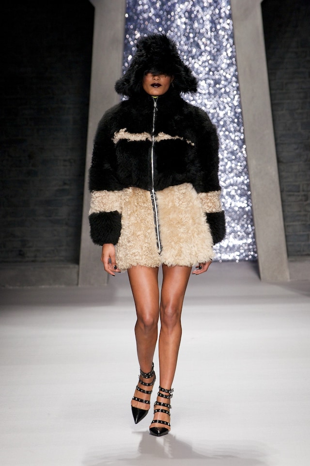 Ashley Williams AW15, Womenswear, Zip Two Tone Fur Coat 18