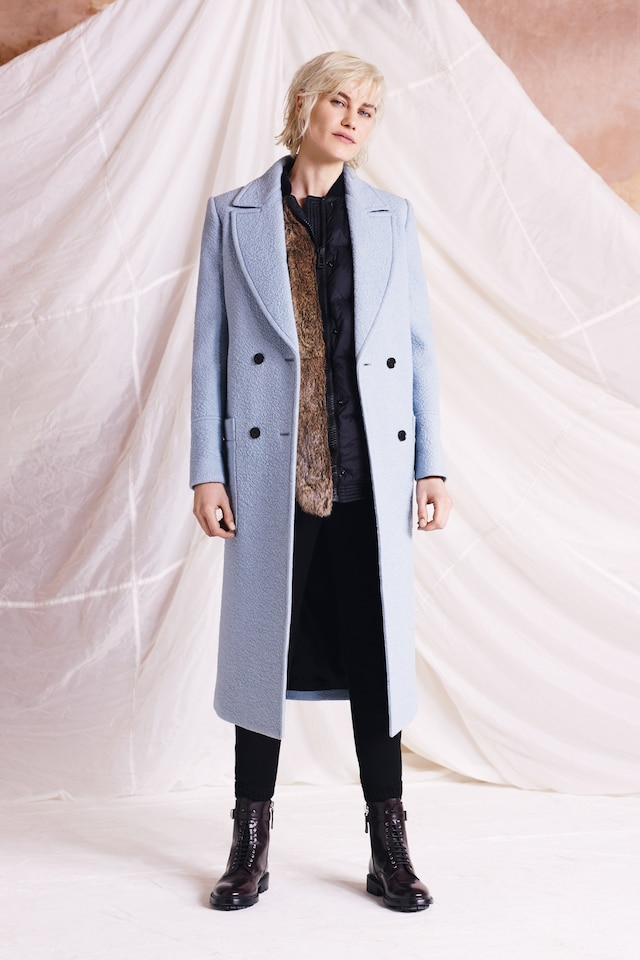 Belstaff AW15 Womenswear London presentation baby blue coat 18