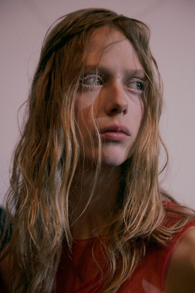 Marques’Almeida AW15 Womenswear White Eyelashes Sheer Red 3