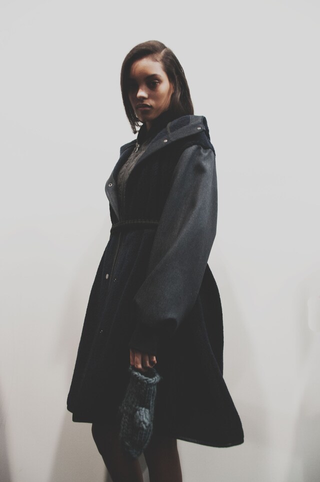 Christopher Raeburn AW15 Womenswear Dazed backstage overcoat 9