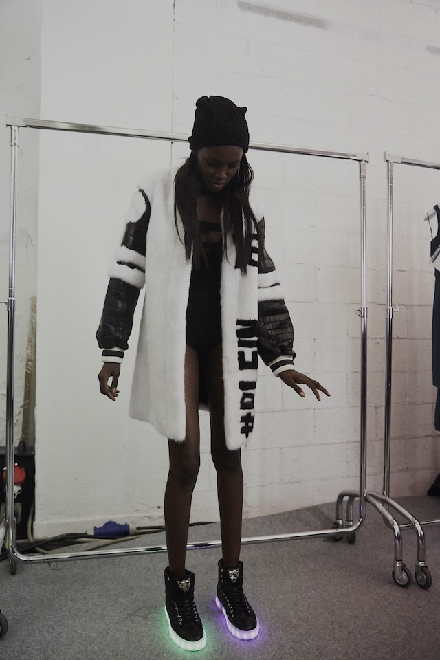 Philipp Plein AW15 backstage Womenswear light up shoes sport 2
