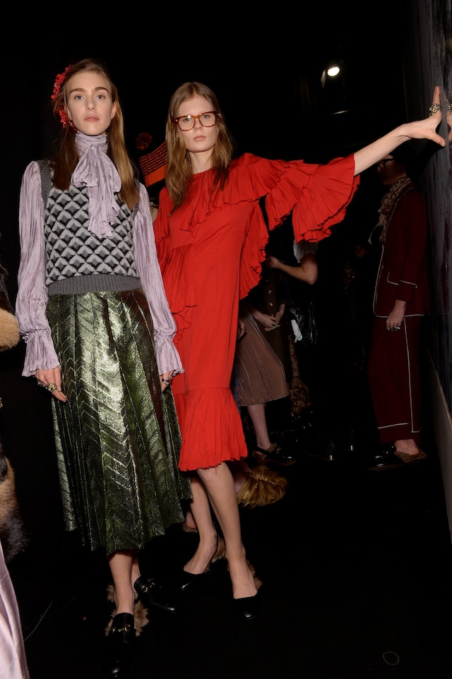 Gucci AW15 Dazed backstage Womenswear red geek 3