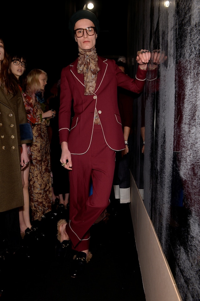 Gucci AW15 Dazed backstage Womenswear menswear burgundy 7