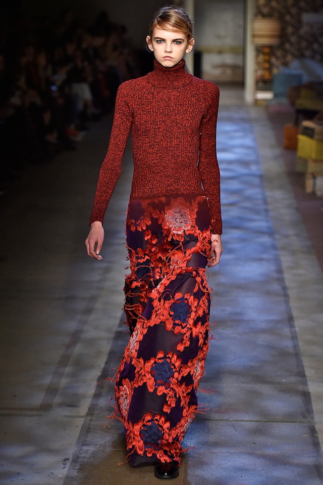 Erdem AW15, Floral, Ostrich Feathers, Sheer, Ribbed Knitwear 5