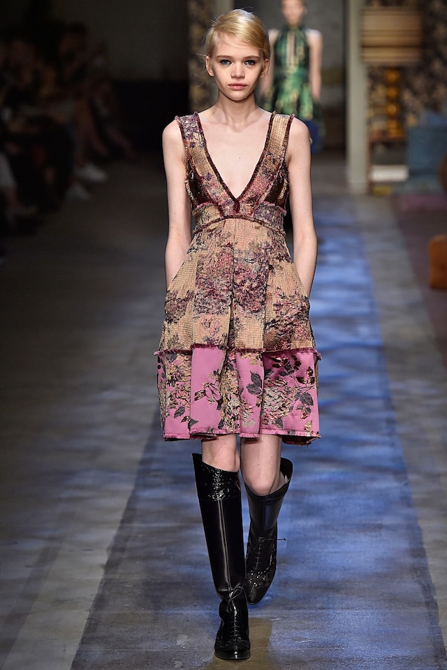 Erdem AW15, Riding Boots, Silk Brocade 8