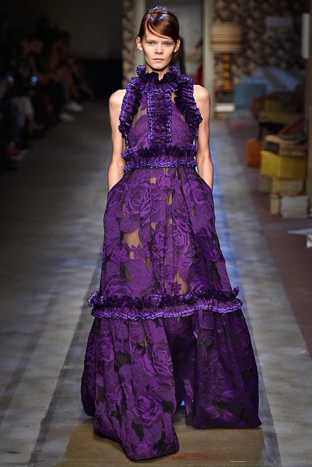 Erdem AW15, Ruffles, Sheer, Brocade, Floral 10