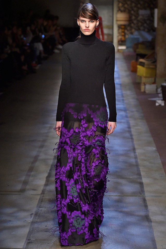 Erdem AW15, Ribbed Knitwear, Ostrich Feathers, Sheer 11
