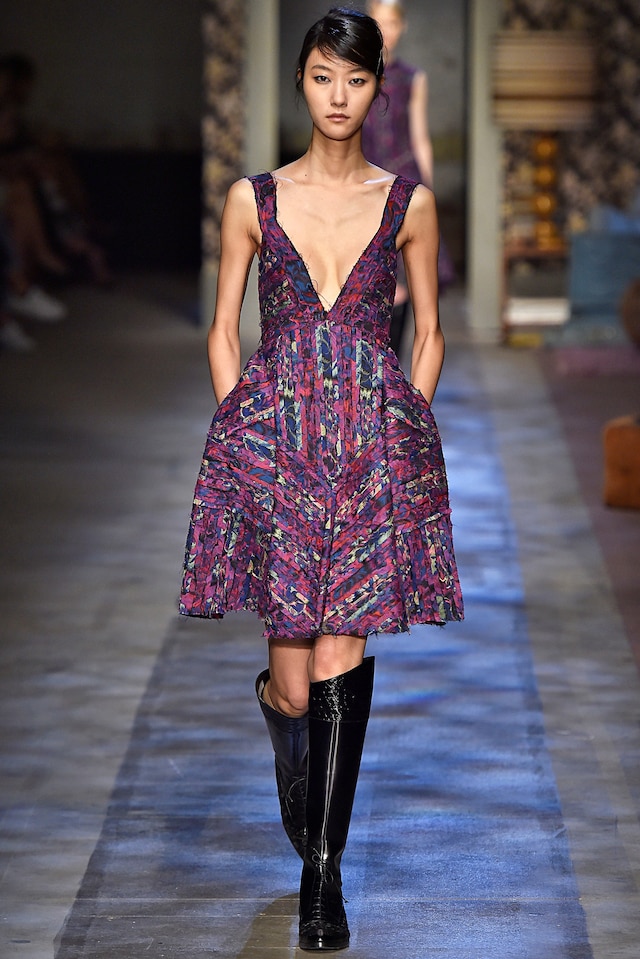 Erdem AW15, Riding Boots, Pleats, Floral, Plunging Neck 18