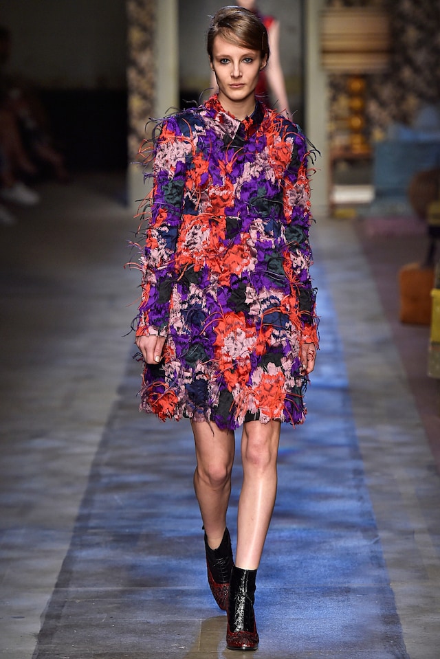 Erdem AW15, Ostrich Feathers, Outerwear, Floral 23