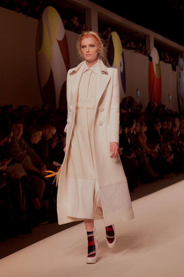 Fendi AW15, Womenswear, Dazed, Cream, Collared Coat 1