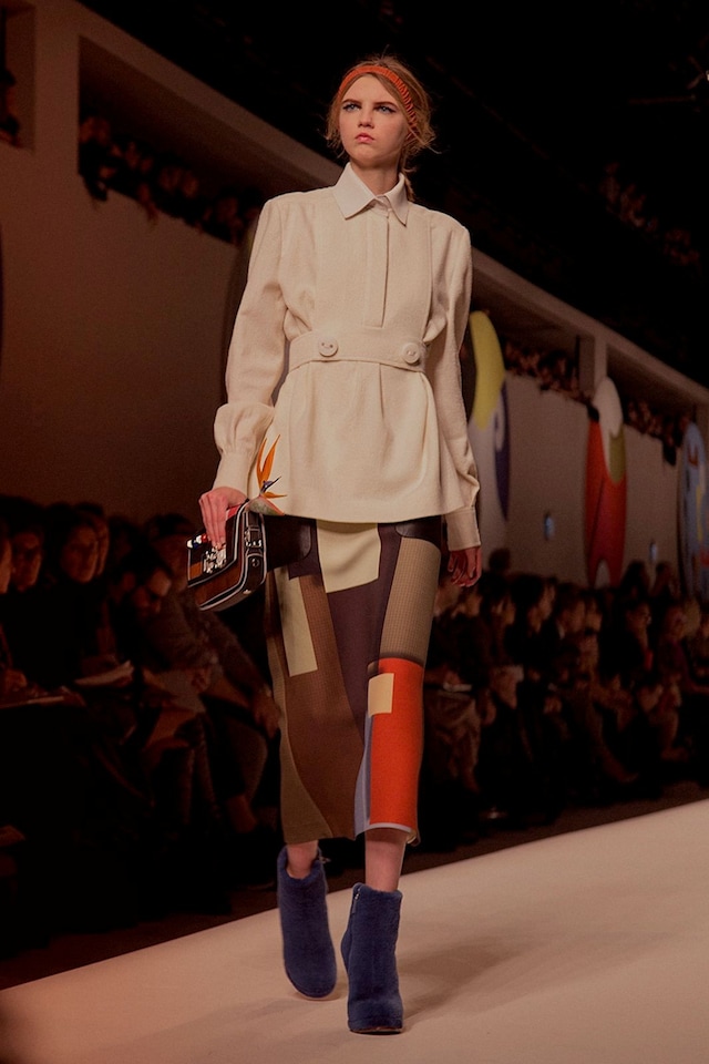 Fendi AW15, Womenswear, Dazed, Cream Blouse, Patchwork 3