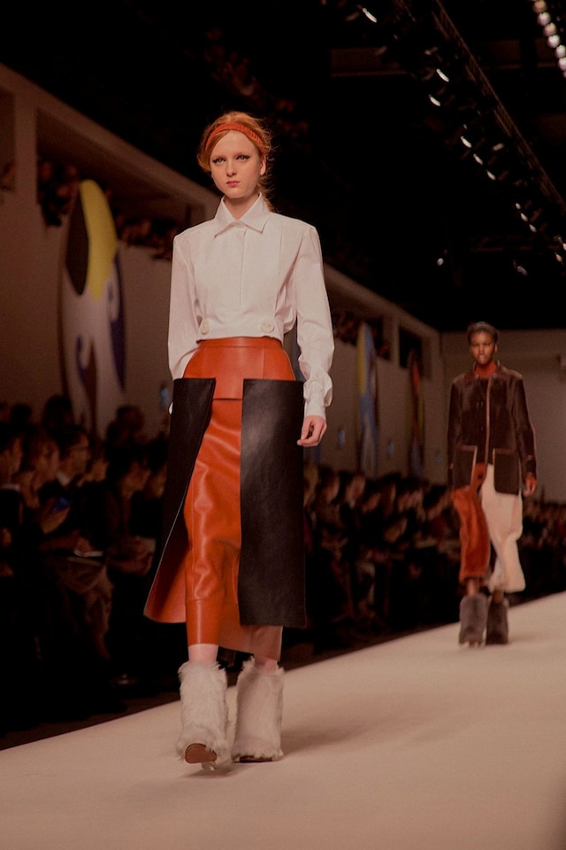 Fendi AW15, Womenswear, Dazed Leather Pencil Skirt 11