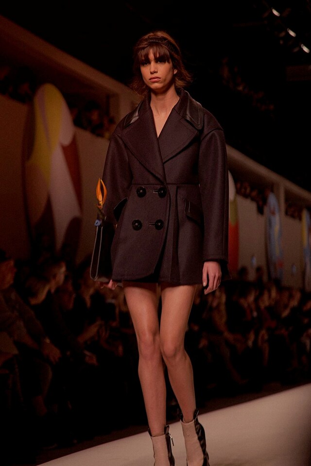 Fendi AW15, Womenswear, Dazed Chocolate Brown Wool Coat 15