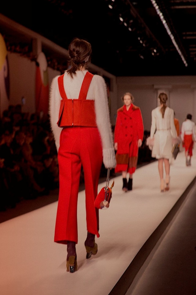 Fendi AW15, Womenswear, Dazed Red Two Piece Furry Jumper 22