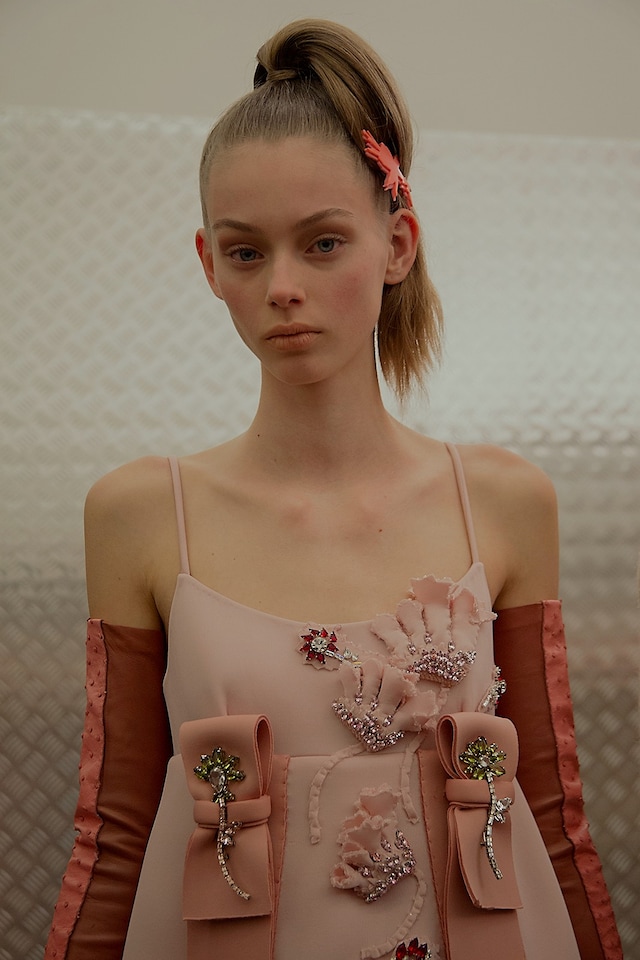 Prada AW15, Dazed backstage, Milan, Womenswear, baby pink 1